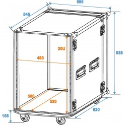 ROADINGER Rack Profi 20U 45cm with wheels